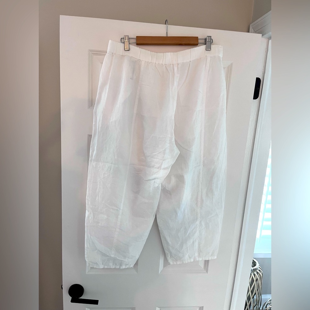 Eileen Fisher white linen pants